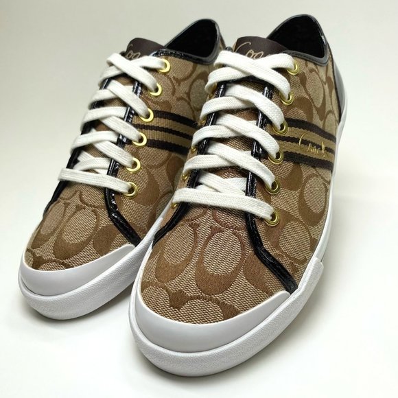 Coach Shoes - Coach Signature Brown Polly Lace Up Sneaker Women's Size 7.5
